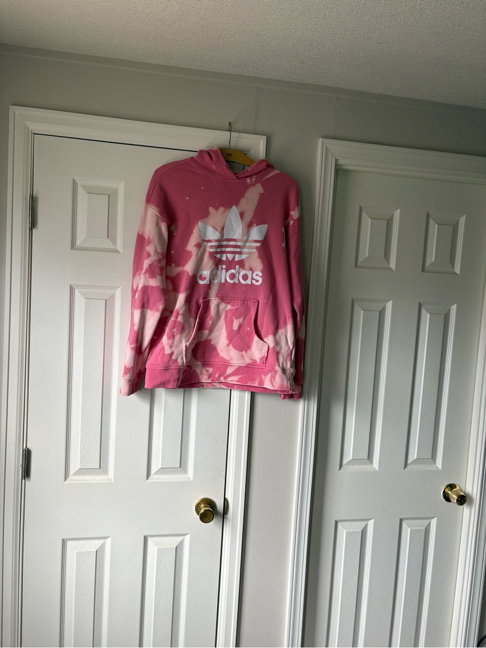 adidas Pink Tie-Dye Trefoil Pullover Hoodie